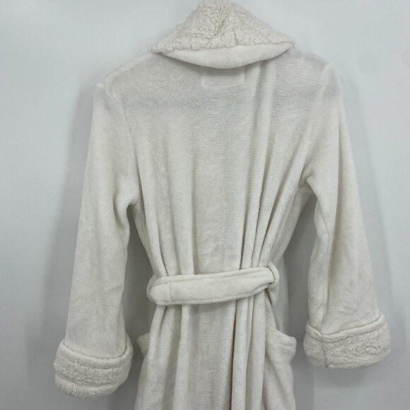 SAKS FIFTH AVENUE White Super Soft Cozy Wrap Robe Size Small - Picture 5 of 8